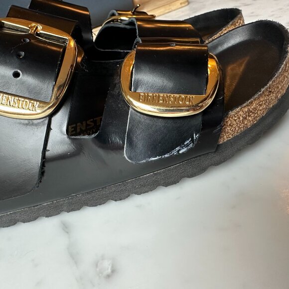 Birkenstock Arizona Big Buckle -High Shine Black - (Narrow Fit) Size 7 - Picture 8 of 8